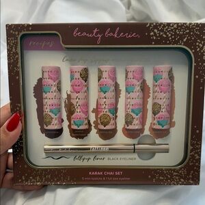Beauty Bakerie Karak Chai Lipstick Set with Black Eyeliner
